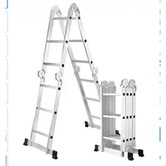 GENERICO - Escalera Aluminio Plegable EOLAND 12 Peldaños 3.4m