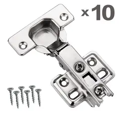 GENERICO - Set 10 Bisagras Rectas Cierre Suave 35mm Muebles y Puertas