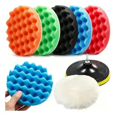 TSKY CHILE SHOPPING - Kit Para Pulir 7 Pulgadas Esponjas Almohadillas Bonetes Auto, Almohadillas de Esponja para Pulir