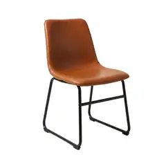 VENHOOUSE - Silla Comedor Cuero Metal Industrial Vintage Cocina Burgos Caramelo