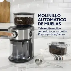 OSTER - Molinillo Café Automático De Muelas 18 Configuraciones Gris