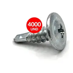 DRL - 4 Caja Tornillo C/lenteja Wisefix Pnt/broca 8x1/2 Zinc 4000u