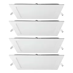 DRL - Pack 4 Panel Led Foco Plafón Backlite Emb Cuadrado 18w 4500k Blanco