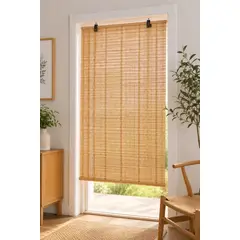 GENERICO - Cortina Enrollable De Bambu Natural 60x150 Cm Decorativa