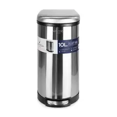 NAUTICA - Basurero Acero Inoxidable 10 Litros Ovalado Cierre suave con Pedal