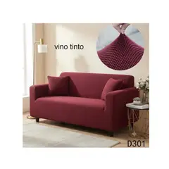 GENERICO - Fundas Sillon Sofa Elasticada Y Texturizadas 4 Cuerpos 230-300 COLOR BURDEO