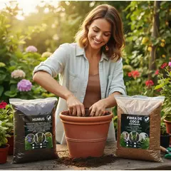 GENERICO - Humus De Lombriz Premium 5 Lts + Fibra De Coco 5 Lts
