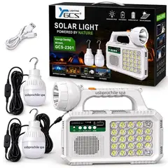 GENERICO - Kit Solar De Emergencia Recargable Tipo C Con Radio Y Ampolletas