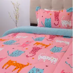 GENERICO - Plumón Estampado Infantil Gatos