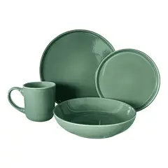 GENERICO - Set vajilla 24 piezas cerámica línea rustica con mug 6