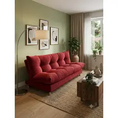 MUEBLES NEW - SOFA CAMA GLOBO ROJO FELPA