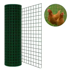 GENERICO - Malla Soldada Plastificada Verde 12 Alto 90cm X Largo 3mts