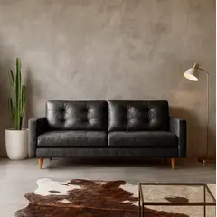 LATAM HOME - Sofá Nápoles 3 Cuerpos Cuero Kentucky
