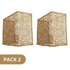 CAROLD STEVENS - Pack Pantallas de Pared Rectangulares de Fibra Natural