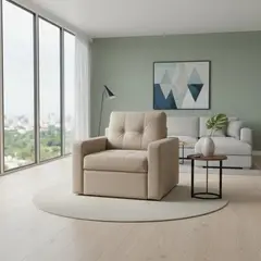 DISEÑOS VALESTRINI - SOFA CAMA MILÁN UN CUERPO FELPA BEIGE