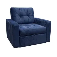 DISEÑOS VALESTRINI - SOFA CAMA MILÁN UN CUERPO FELPA AZUL MARINO