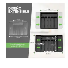 GENERICO - Organizador De Cubiertos Utensilios Compartimento 8 puestos