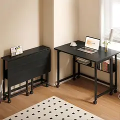 VIDITA - Escritorio Mesa Plegable Con Ruedas 100cm Multiuso Compacto 25 cm Plegado en 10 Segundos