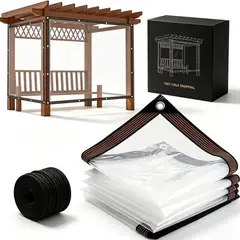 TSKY CHILE SHOPPING - 3x3mts Lona Transparente Impermeable de Polietileno Antidesgarro para Invernaderos + 10m soga