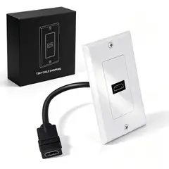 TSKY CHILE SHOPPING - Placa de Pared HDMI 4K UHD 18Gbps ARC con Cable Flexible para Cine en Casa