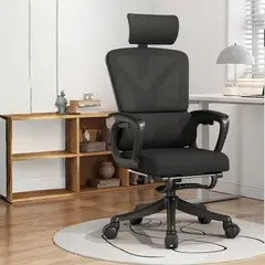 BABYLUNA - Silla de Oficina Premium Ergonómica con Reposacabezas Apoyabrazos Ajustables y Reposapiés