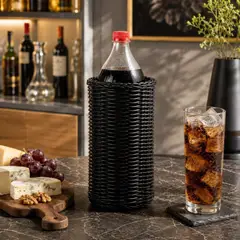 CAP DOR - Porta Botellas Rattan Sintético Negro