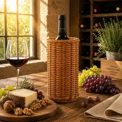 CAP DOR - Porta Botellas Rattan Sintético Café