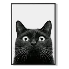 ELAB PROPIA - Cuadro Decorativo Gato Negro 30x40cm