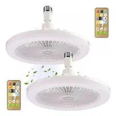 GENERICO - Pack Kit 2 Piezas Ventilador De Techo Con Lampara Led