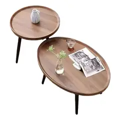 GENERICO - Juego Mesa De Centro Madera Natural