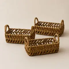 BOHEMIK - Set de 3 Cestas Organizadoras Dalia S de Jacinto de Agua 25 cm x 15 cm x 9 cm