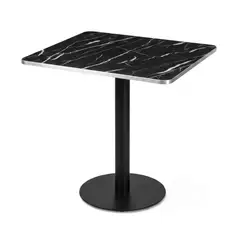 VENHOOUSE - Mesa Cocina Comedor Café Bar Cuadrada Moderna 70x70 Oslo Negra