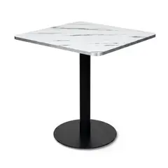 VENHOOUSE - Mesa Cocina Terraza 70x70 Metal MDF Oslo Blanca