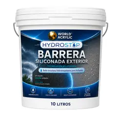 WORLD ACRYLIC - Hydrostop Barrera Hidrorrepelente Siliconada Exterior Incolora para Fachadas - TNETA 10 LITROS