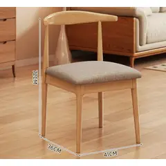 GENERICO - Silla de Comedor Nórdica Tapizada Gris 36x41x72 cm Estructura Metálica y Asiento de Tela