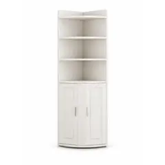 GENERICO - Estante Librero Esquinero 45x45x180 cm con Puertas Blanco Organizador Multiuso