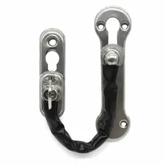 GENERICO - Cadena limitadora de puerta de acero inoxidable con funda antirrayaduras