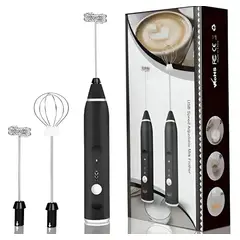 MOVI - 2 Pack Batidor y Espumador Para Café y Tragos 3 Velocidades