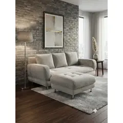 MUEBLES NEW - SOFA SECCIONAL ROMA BEIGE LINO