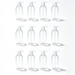 TSKY CHILE SHOPPING - Pack 12 Botellas Viaje 100ml Transparentes Tapa Flip Top Antifugas Cosmética
