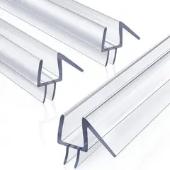 TSKY CHILE SHOPPING - Pack 3 Sellos Inferiores Puerta Ducha Cristal 8mm PVC Transparente 100cm Antifugas