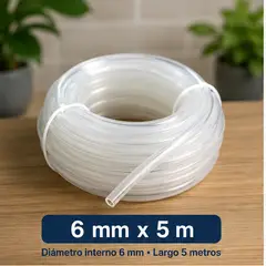 GENERICO - Tubo Aire Acuario Flexible 6mm 5m Transparente Resistente