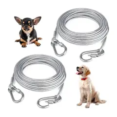 KINDA NICE - 2pcs Correas Para Perro Mediano Y Grande Acero Inoxidable 5m