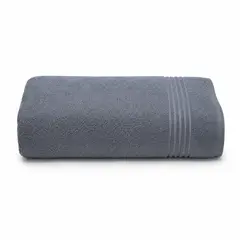 AMERICAN FAMILY - Toalla de baño 450g 100% Algodon Gris 76x160