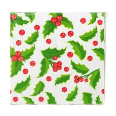 FLIPEREX - Set de 40 Servilletas Navideñas Con Diseños Variados Decorativos - Blanco - DECO