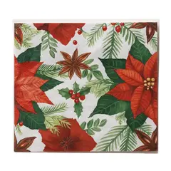 FLIPEREX - Set de 40 Servilletas Navideñas Con Diseños Variados Decorativos - Blanco - FLOR