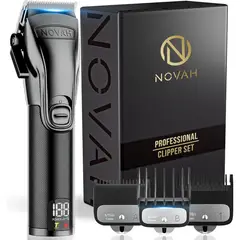 GENERICO - Cortadora de Pelo Novah Profesional Inalámbrica LED 6 Peines