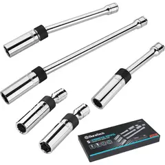 DURATECH - Set 5 Piezas Dado Bujía Magnético Giratorio 38