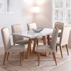 DECOCASA - Juego de Comedor Mara 6 Sillas Daisy