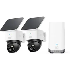 EUFY - Kit 2 Cámaras SoloCam S340 3K Solar WiFi HomeBase S380